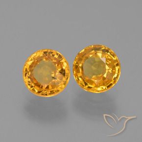 Pedras preciosas de Safira Dourado Escuro natural de 1.34 ct, Redondo, VS