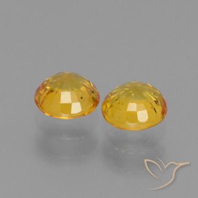 Pedras preciosas de Safira Dourado Escuro natural de 1.34 ct, Redondo, VS
