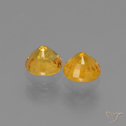 Pedras preciosas de Safira Laranja Dourado Profundo natural de 1.38 ct, Redondo, VS-SI