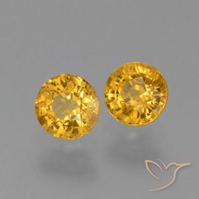 Pedras preciosas de Safira Laranja Dourado Profundo natural de 1.36 ct, Redondo, VVS-VS