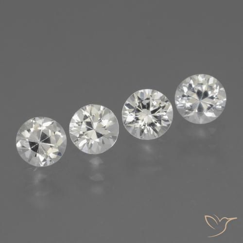 Pedras preciosas de Safira Branco natural de 1.60 ct, Redondo, VVS-VS