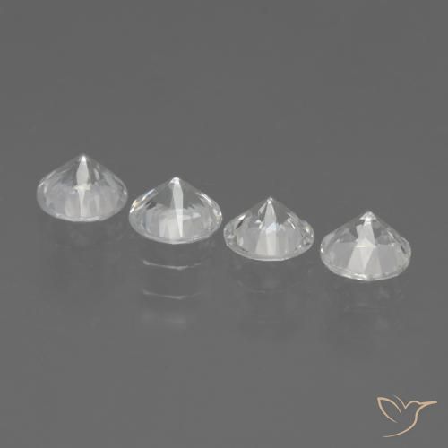 Pedras preciosas de Safira Branco natural de 1.60 ct, Redondo, VVS-VS