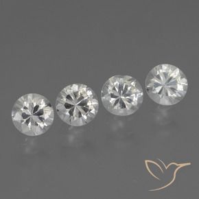 Pedras preciosas de Safira Branco natural de 1.55 ct, Redondo, VVS-VS