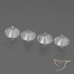 Pedras preciosas de Safira Branco natural de 1.55 ct, Redondo, VVS-VS