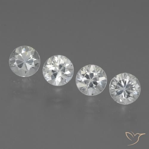 1.42ctw Natural Branco Safira, Redondo, VVS-VS
