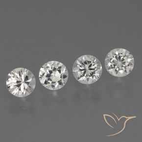Pedras preciosas de Safira Branco natural de 1.55 ct, Redondo, VVS-VS