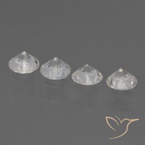 Pedras preciosas de Safira Branco natural de 1.55 ct, Redondo, VVS-VS
