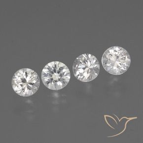 Pedras preciosas de Safira Branco natural de 1.37 ct, Redondo, VS