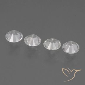 Pedras preciosas de Safira Branco natural de 1.37 ct, Redondo, VS
