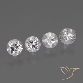 Pedras preciosas de Safira Branco natural de 1.39 ct, Redondo, VS