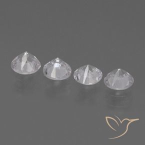 Pedras preciosas de Safira Branco natural de 1.39 ct, Redondo, VS