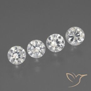 Pedras preciosas de Safira Branco natural de 1.58 ct, Redondo, VS