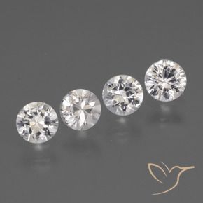 Pedras preciosas de Safira Branco natural de 1.44 ct, Redondo, VS