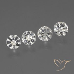 Pedras preciosas de Safira Branco natural de 1.25 ct, Redondo, VS