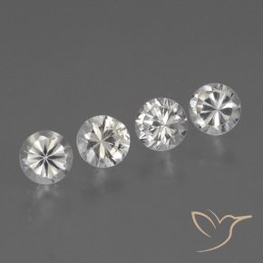 Pedras preciosas de Safira Branco natural de 1.37 ct, Redondo, VVS-VS