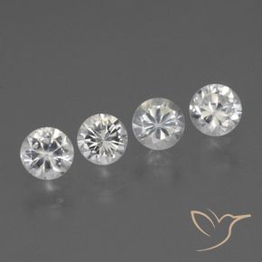 Pedras preciosas de Safira Branco natural de 1.53 ct, Redondo, VVS-VS