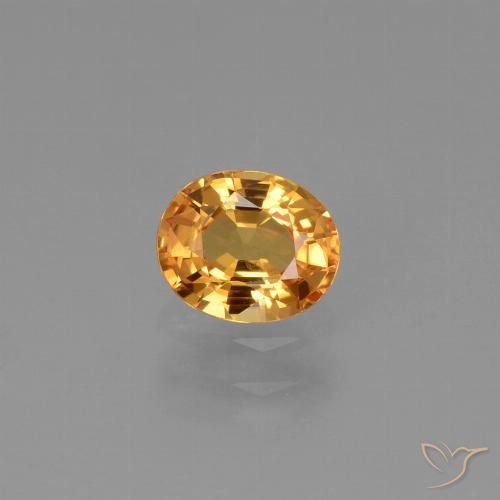 0.79ct Natural Laranja-Ouro Safira, oval, VS