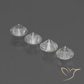 Pedras preciosas de Safira Branco claro natural de 1.42 ct, Redondo, VS