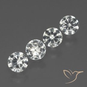 Pedras preciosas de Safira Branco claro natural de 1.48 ct, Redondo, VS