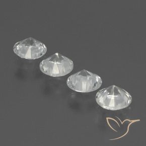 Pedras preciosas de Safira Branco claro natural de 1.48 ct, Redondo, VS