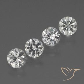 Pedras preciosas de Safira Branco claro natural de 1.29 ct, Redondo, VVS-VS