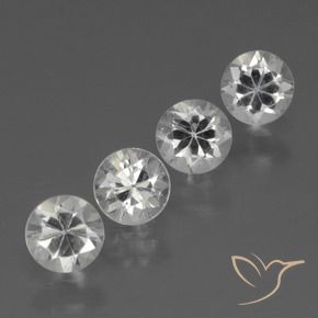 Pedras preciosas de Safira Branco claro natural de 1.57 ct, Redondo, VVS-VS