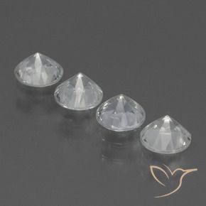 Pedras preciosas de Safira Branco claro natural de 1.57 ct, Redondo, VVS-VS