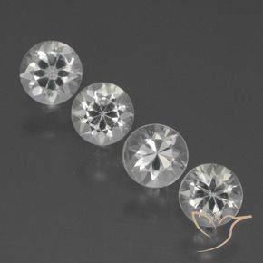 Pedras preciosas de Safira Branco claro natural de 1.50 ct, Redondo, VVS-VS