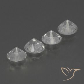 Pedras preciosas de Safira Branco claro natural de 1.50 ct, Redondo, VVS-VS