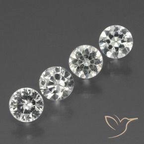 Pedras preciosas de Safira Branco claro natural de 1.41 ct, Redondo, VS