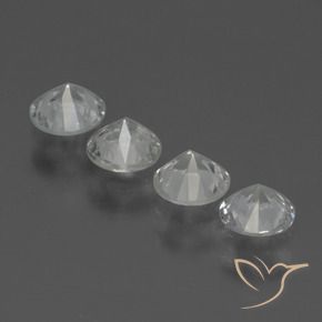 Pedras preciosas de Safira Branco claro natural de 1.41 ct, Redondo, VS