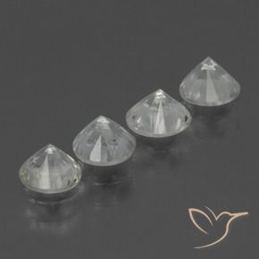 Pedras preciosas de Safira Branco claro natural de 1.63 ct, Redondo, VVS-VS