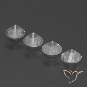 Pedras preciosas de Safira Branco claro natural de 1.37 ct, Redondo, VS