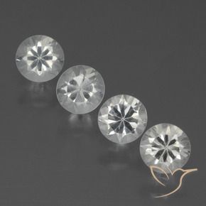 Pedras preciosas de Safira Branco claro natural de 1.52 ct, Redondo, VVS-VS