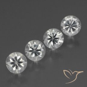 Pedras preciosas de Safira Branco claro natural de 1.35 ct, Redondo, VS