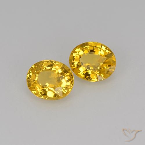 Pedras preciosas de Safira Dourado natural de 1.38 ct, oval, VS
