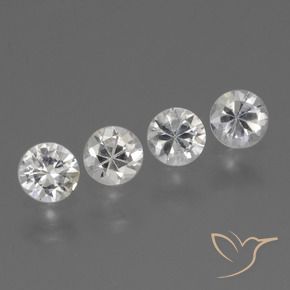 Pedras preciosas de Safira Branco claro natural de 1.30 ct, Redondo, VS