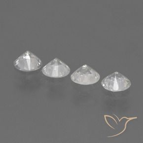 Pedras preciosas de Safira Branco claro natural de 1.30 ct, Redondo, VS