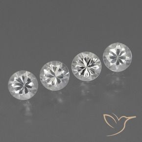 Pedras preciosas de Safira Branco claro natural de 1.47 ct, Redondo, VVS-VS