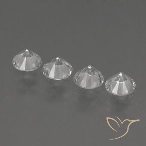 Pedras preciosas de Safira Branco claro natural de 1.47 ct, Redondo, VVS-VS