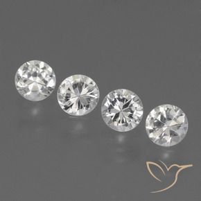 Pedras preciosas de Safira Branco claro natural de 1.45 ct, Redondo, VS