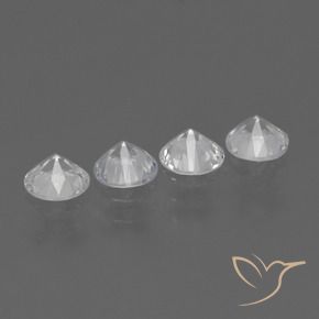 Pedras preciosas de Safira Branco claro natural de 1.45 ct, Redondo, VS