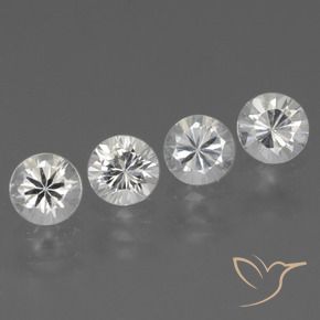 Pedras preciosas de Safira Branco claro natural de 1.53 ct, Redondo, VVS-VS
