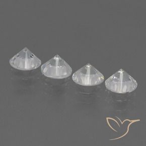 Pedras preciosas de Safira Branco claro natural de 1.53 ct, Redondo, VVS-VS