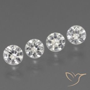 Pedras preciosas de Safira Branco claro natural de 1.54 ct, Redondo, VVS-VS