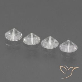 Pedras preciosas de Safira Branco claro natural de 1.54 ct, Redondo, VVS-VS