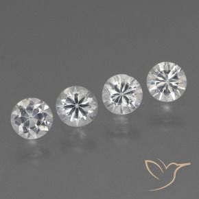 Pedras preciosas de Safira Branco claro natural de 1.33 ct, Redondo, VS