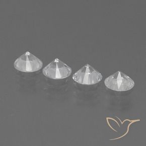 Pedras preciosas de Safira Branco claro natural de 1.33 ct, Redondo, VS