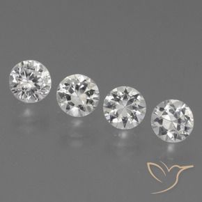 Pedras preciosas de Safira Branco claro natural de 1.51 ct, Redondo, VS