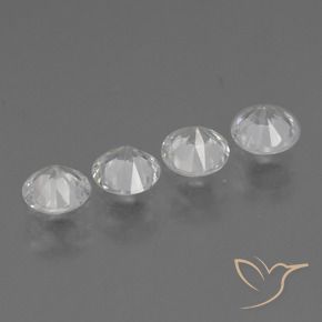 Pedras preciosas de Safira Branco claro natural de 1.51 ct, Redondo, VS
